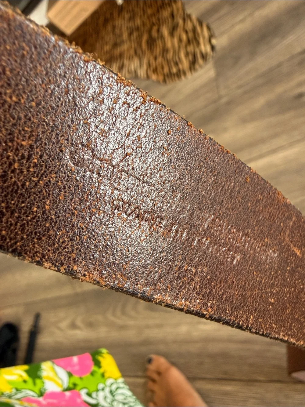 Polo Ralph Lauren Leather Belt Brown Silver Buckle Size 32 Vintage